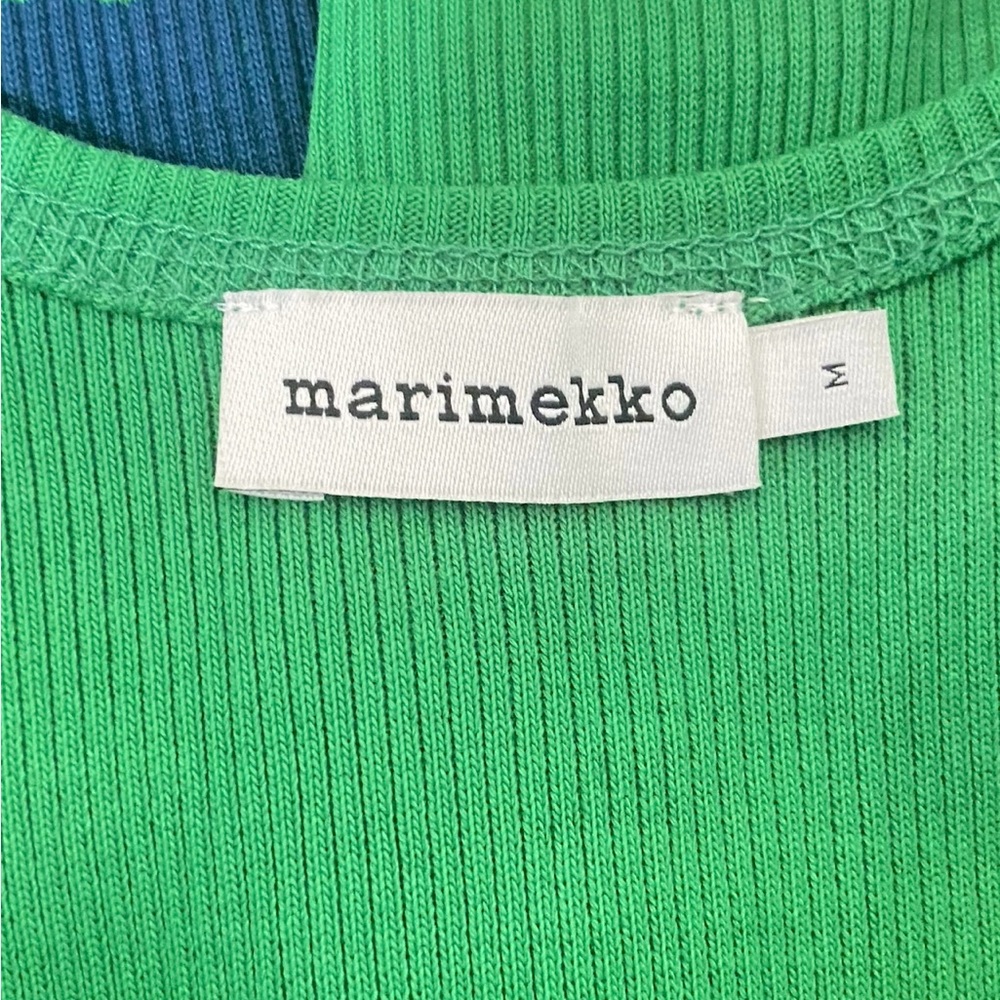 Marimekko Green & Navy Floral Knit Midi Dress - Picture 7 of 11